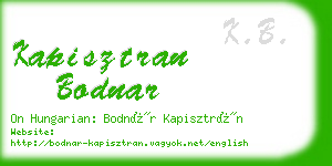 kapisztran bodnar business card
